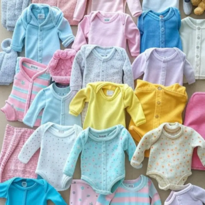 Flatlay bestsellerowych ubranek dziecięcych